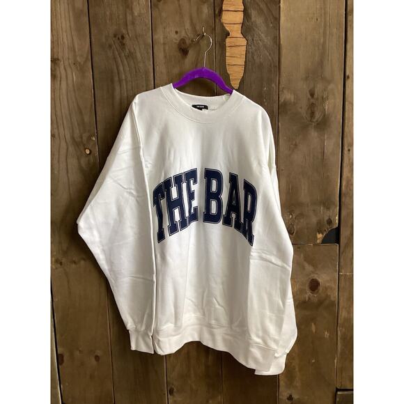 the bar sweatshirt varsity xxl White And Navy Blue - Picture 2 of 3